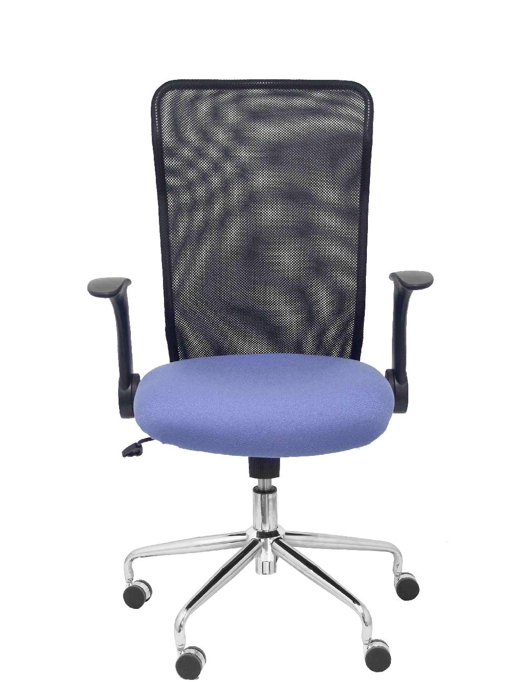 Piqueras Y Crespo Silla Minaya Respaldo Malla Negro Asiento Bali Azul Claro