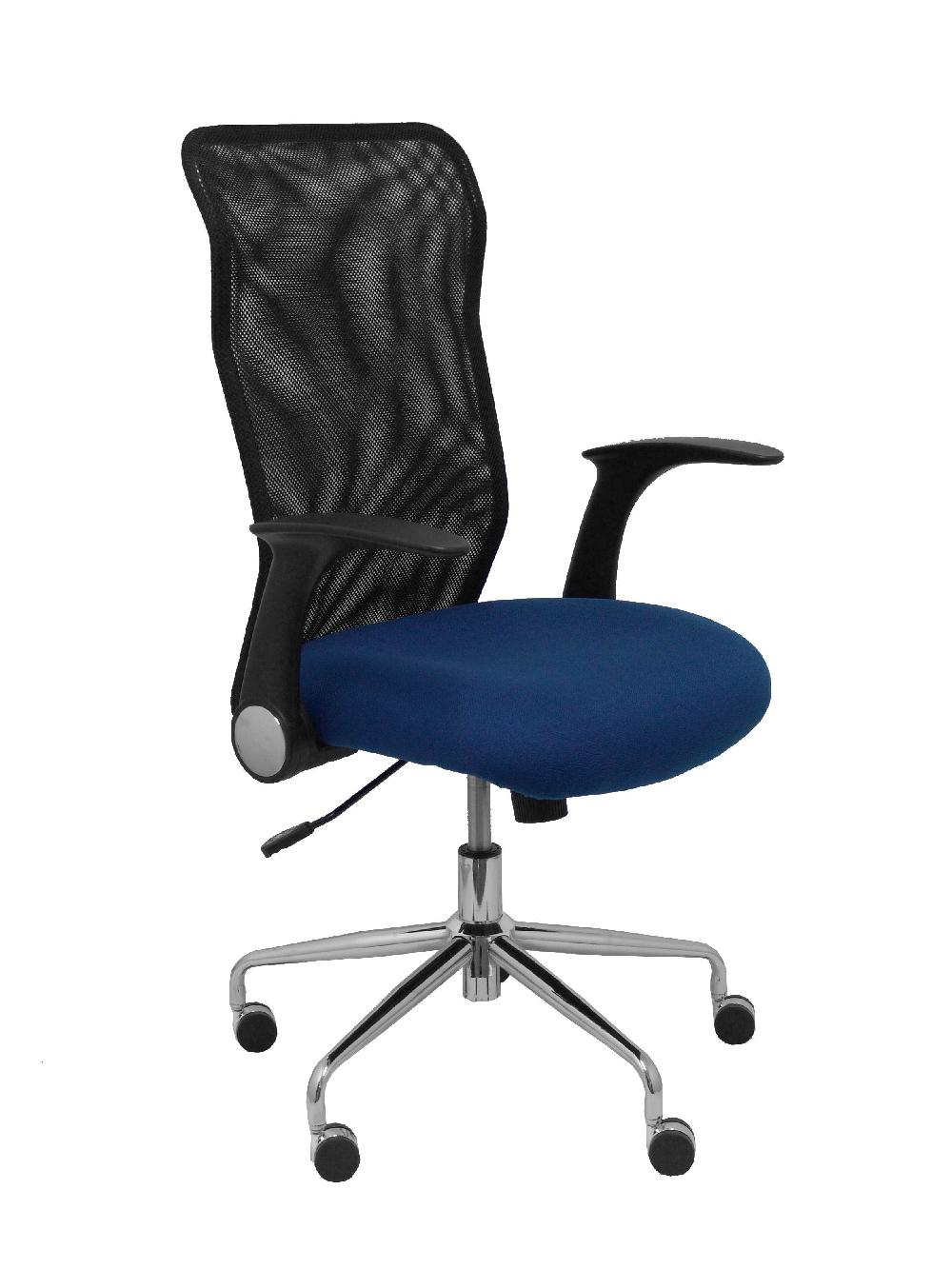 Piqueras Y Crespo Silla Minaya Respaldo Malla Negro Asiento Bali Azul Marino