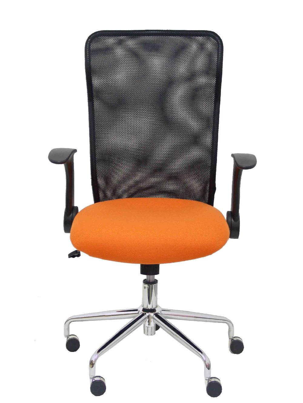 Piqueras Y Crespo Silla Minaya Respaldo Malla Negro Asiento Bali Naranja