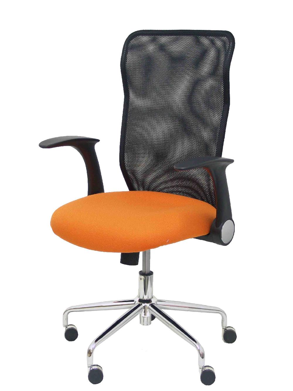Piqueras Y Crespo Silla Minaya Respaldo Malla Negro Asiento Bali Naranja