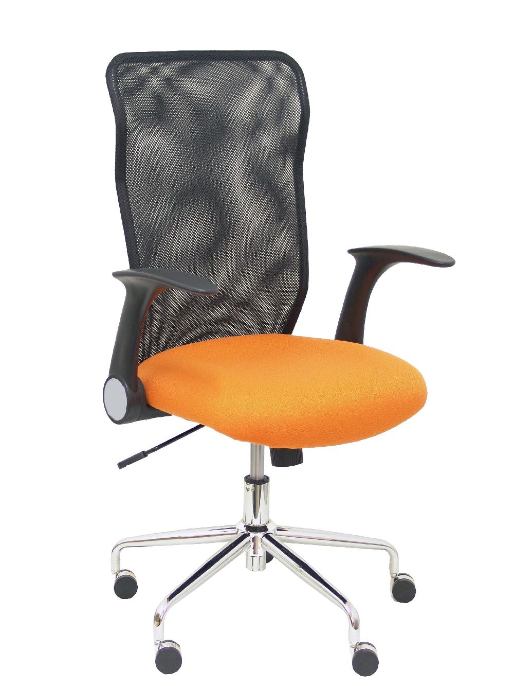 piqueras y crespo Silla Minaya respaldo malla negro asiento bali naranja