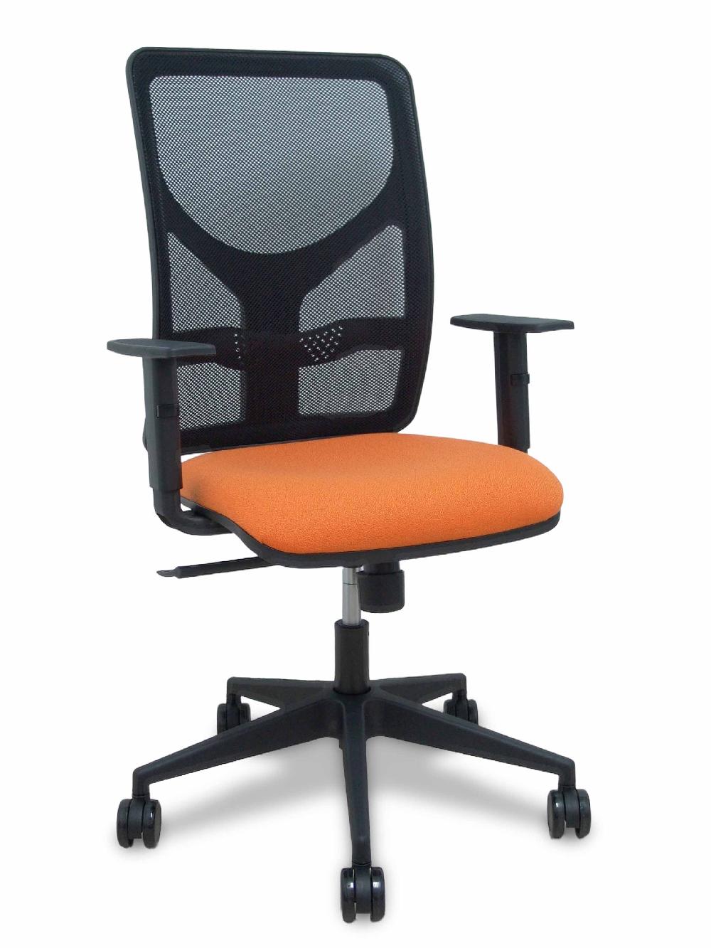 piqueras y crespo Silla Motilla malla negra asiento bali naranja brazo regulable ruedas 65mm
