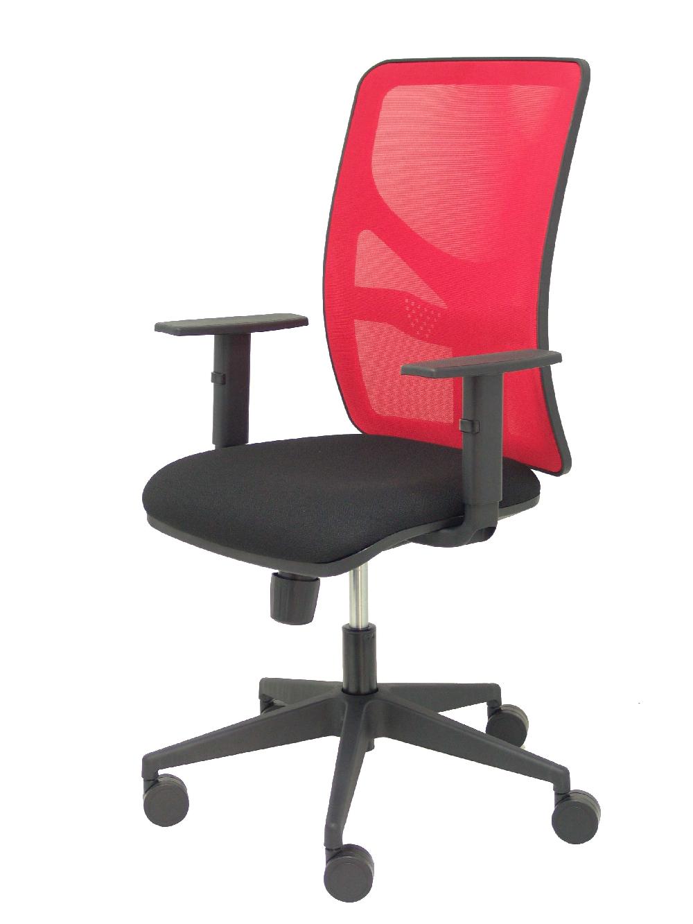 Piqueras Y Crespo Silla Motilla Malla Roja Asiento Bali Negro Brazo Regulable