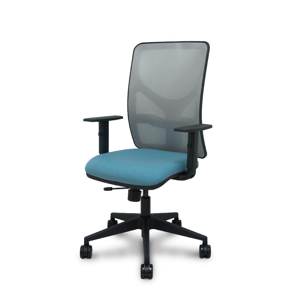 Piqueras Y Crespo Silla Motilla Traslack Malla Gris Asiento Bali Azul Cielo Brazos 1D Base Piramidal Ruedas 65mm