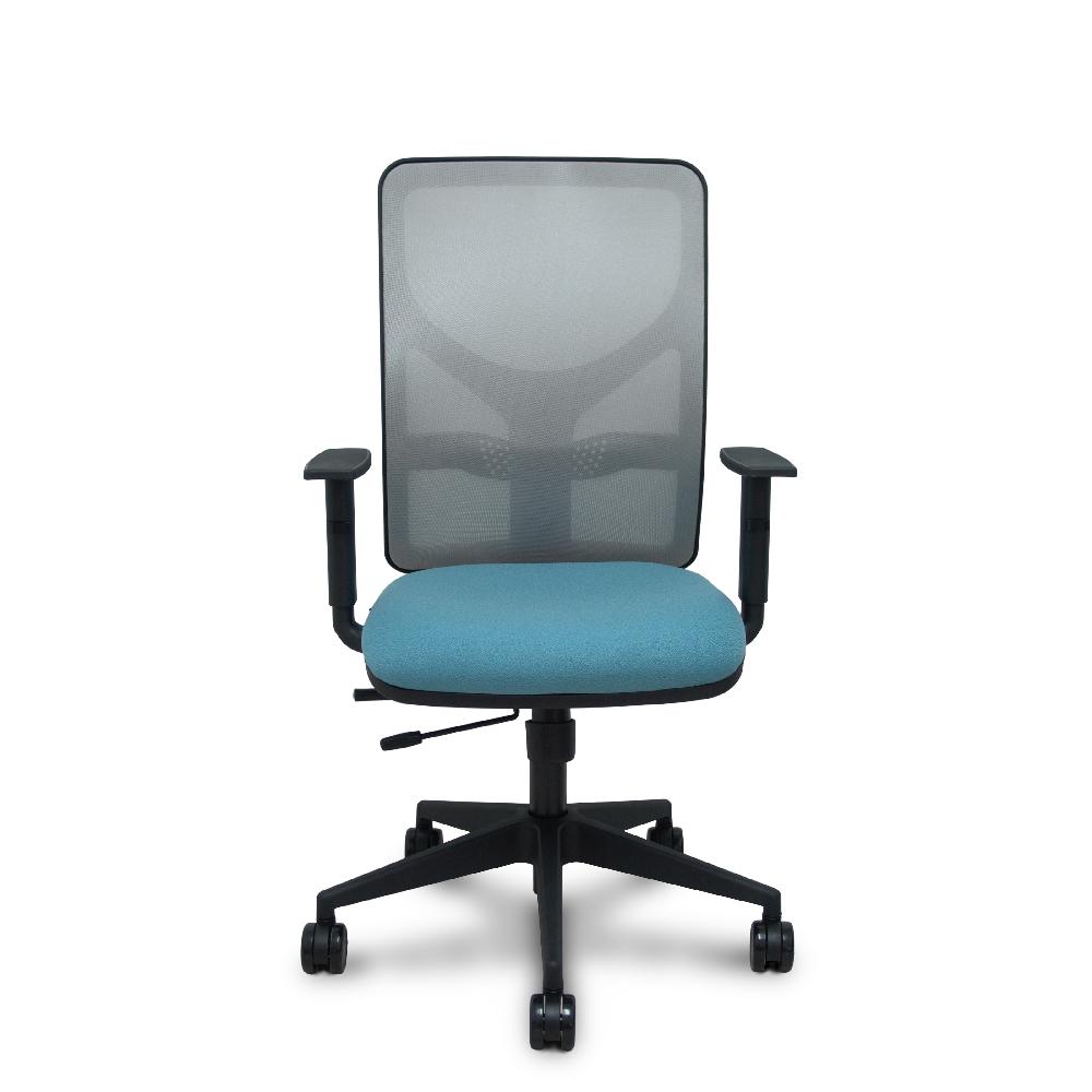 Piqueras Y Crespo Silla Motilla Traslack Malla Gris Asiento Bali Azul Cielo Brazos 1D Base Piramidal Ruedas 65mm