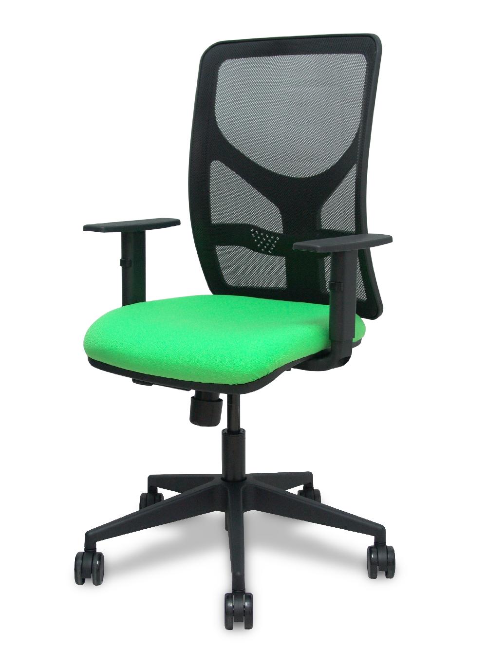 Piqueras Y Crespo Silla Motilla Traslack Malla Negra Asiento Bali Pistacho Brazo Regulable