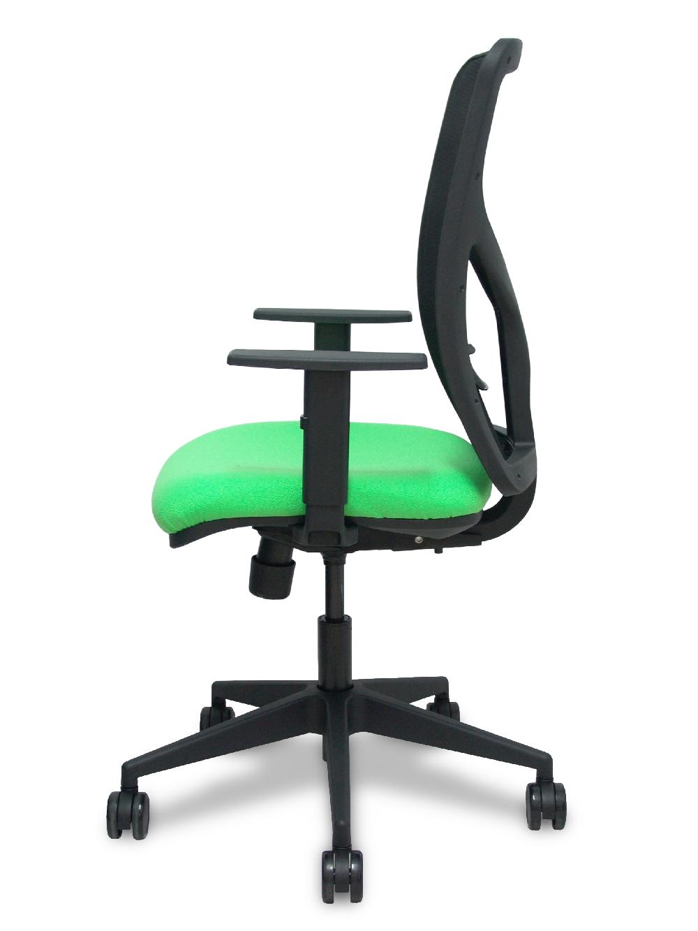 Piqueras Y Crespo Silla Motilla Traslack Malla Negra Asiento Bali Pistacho Brazo Regulable