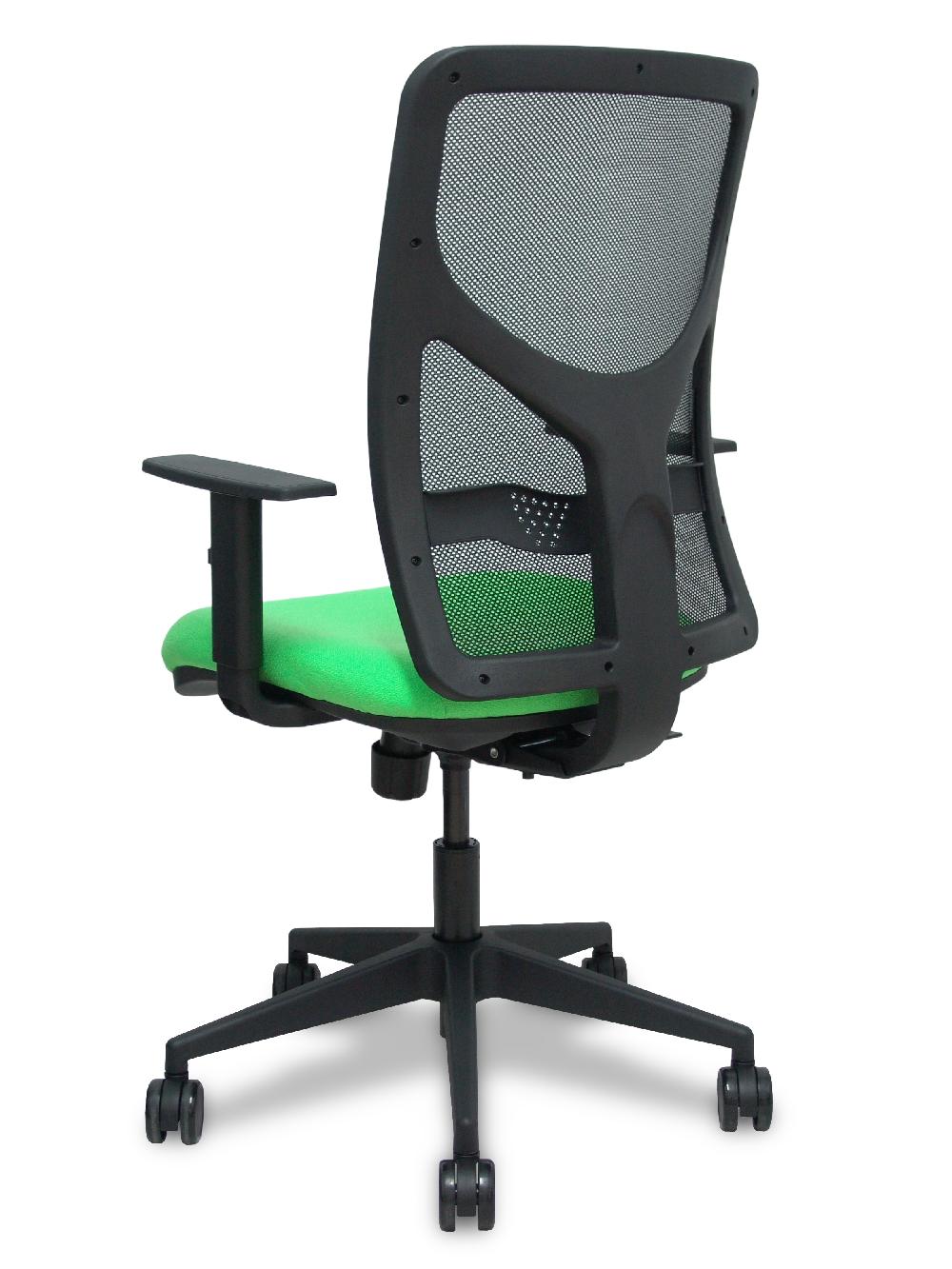 Piqueras Y Crespo Silla Motilla Traslack Malla Negra Asiento Bali Pistacho Brazo Regulable