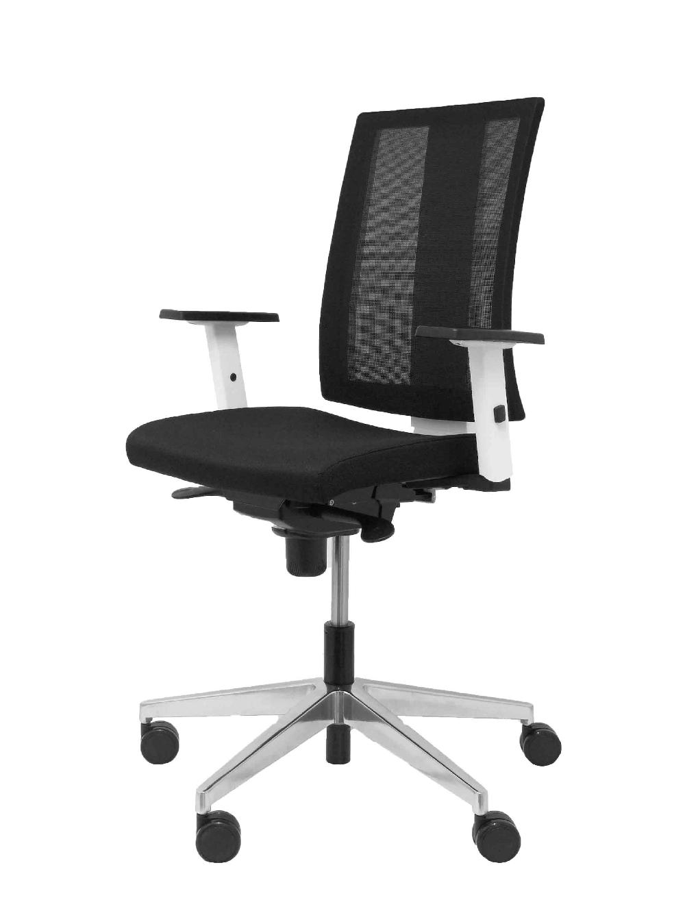 Piqueras Y Crespo Silla Navigo Blanca Con Respaldo Malla Asiento Bali Negro