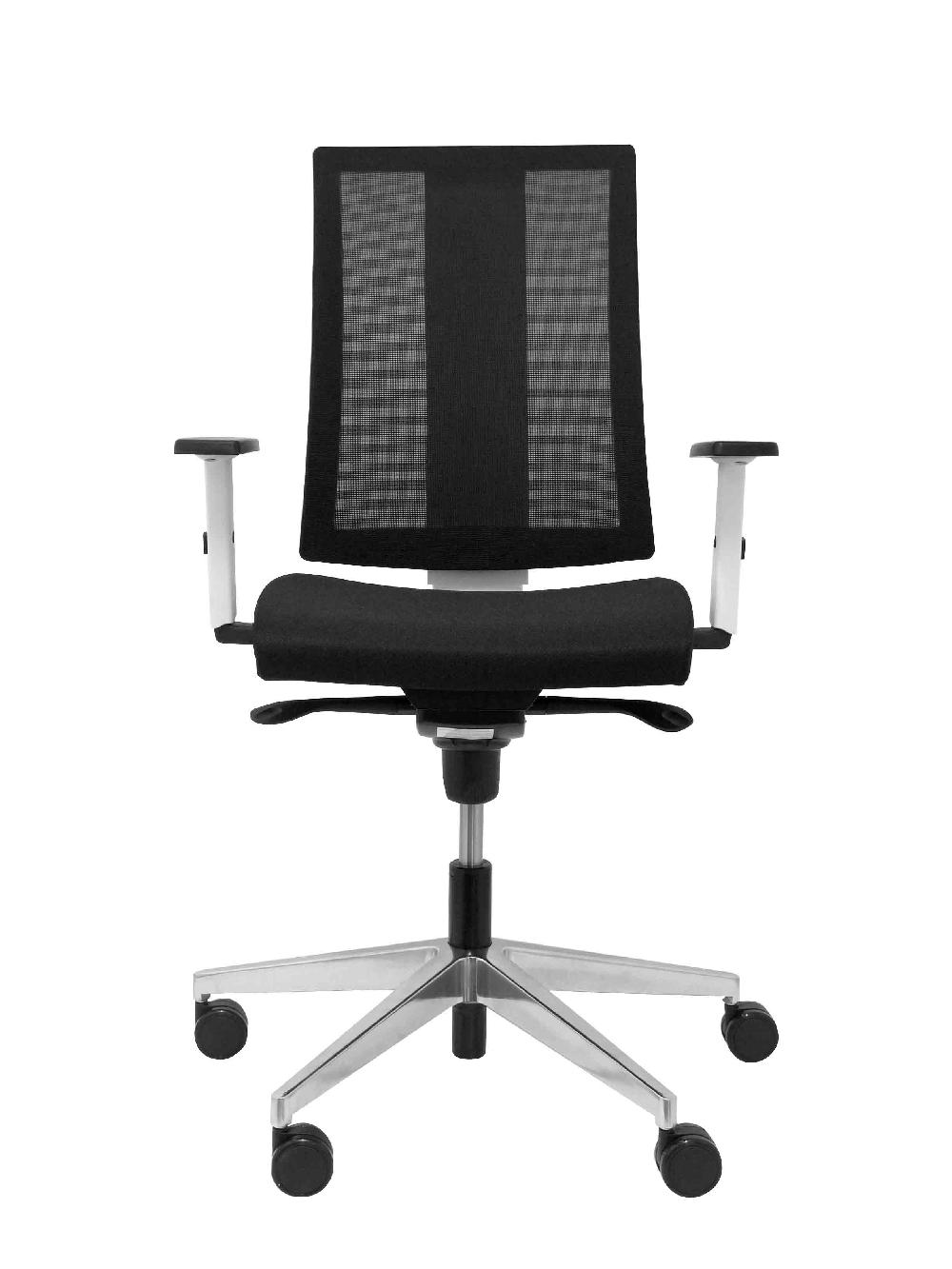 piqueras y crespo Silla Navigo blanca con respaldo malla asiento bali negro