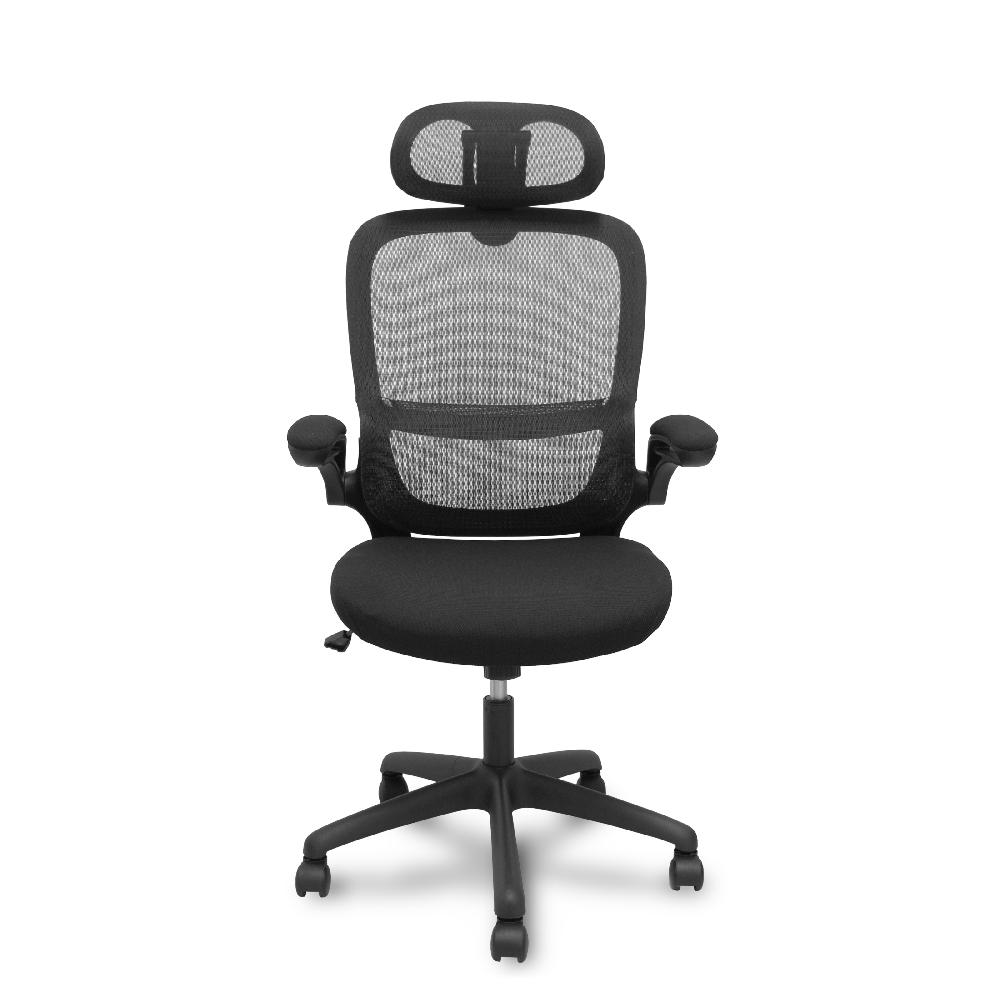 piqueras y crespo Silla Pro525 respaldo malla negro asiento tela color negro y cabecero