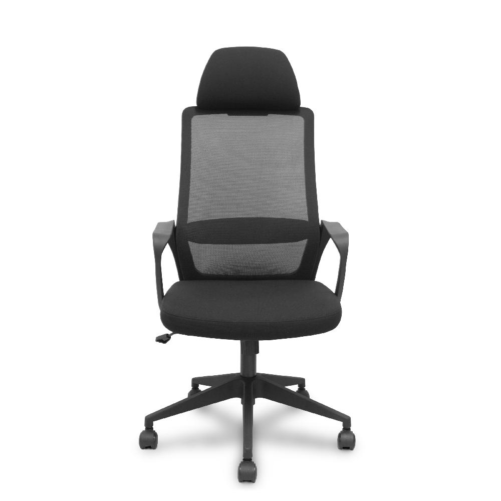 piqueras y crespo Silla Pro534 negra respaldo malla negro asiento tela negro base piramidal negra ruedas nailon