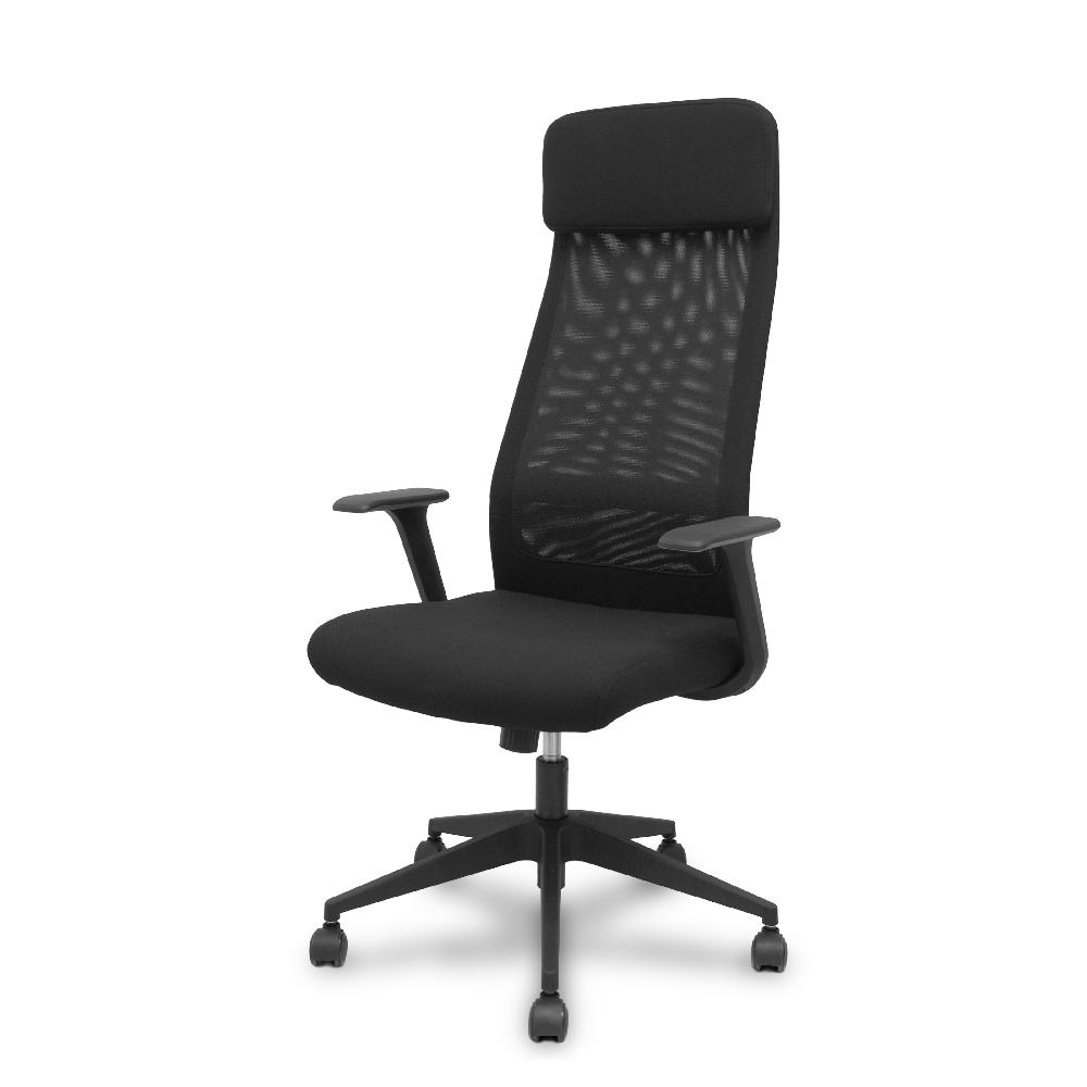 Piqueras Y Crespo Silla Pro536 Basculante Tela Negra Brazos Fijos