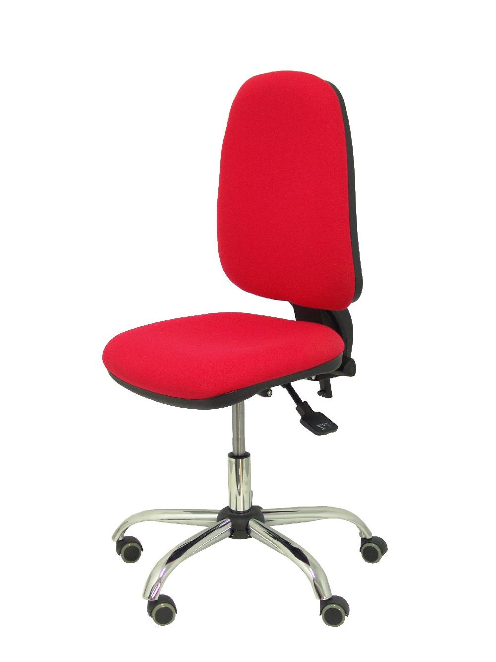 Piqueras Y Crespo Silla Sierra S Bali Rojo Base Cromada Ruedas Parqué