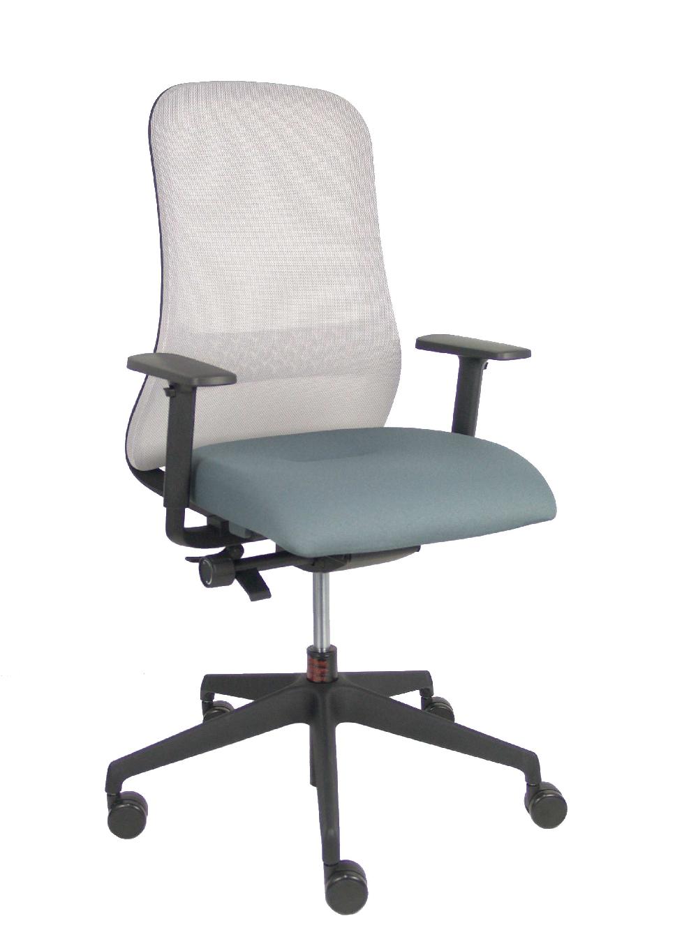 piqueras y crespo Silla Souly negra traslack malla gris asiento gris brazo 2D con lumbar