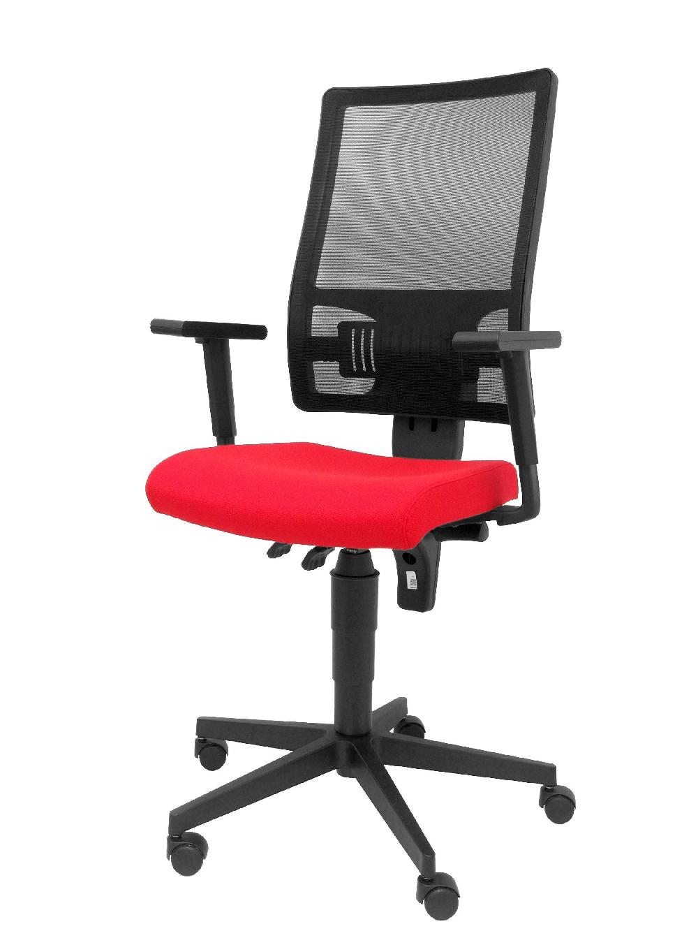 Piqueras Y Crespo Silla Taktik Respaldo Malla Negro Asiento Bali Rojo