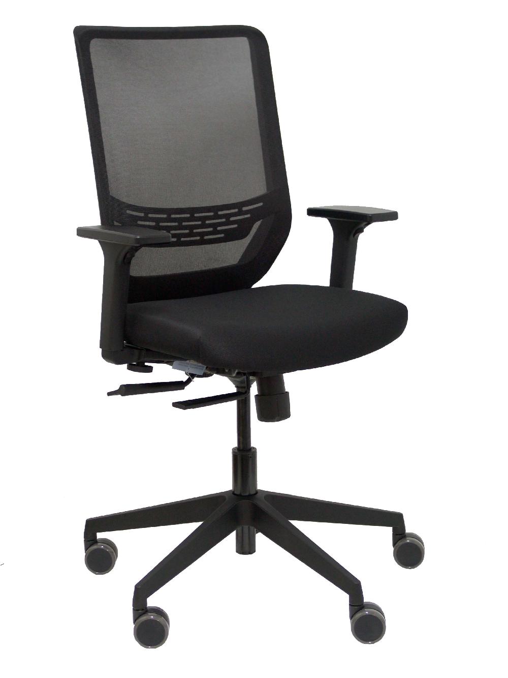 piqueras y crespo Silla To Sync work malla negra focus negro brazos regulabes ruedas parqué