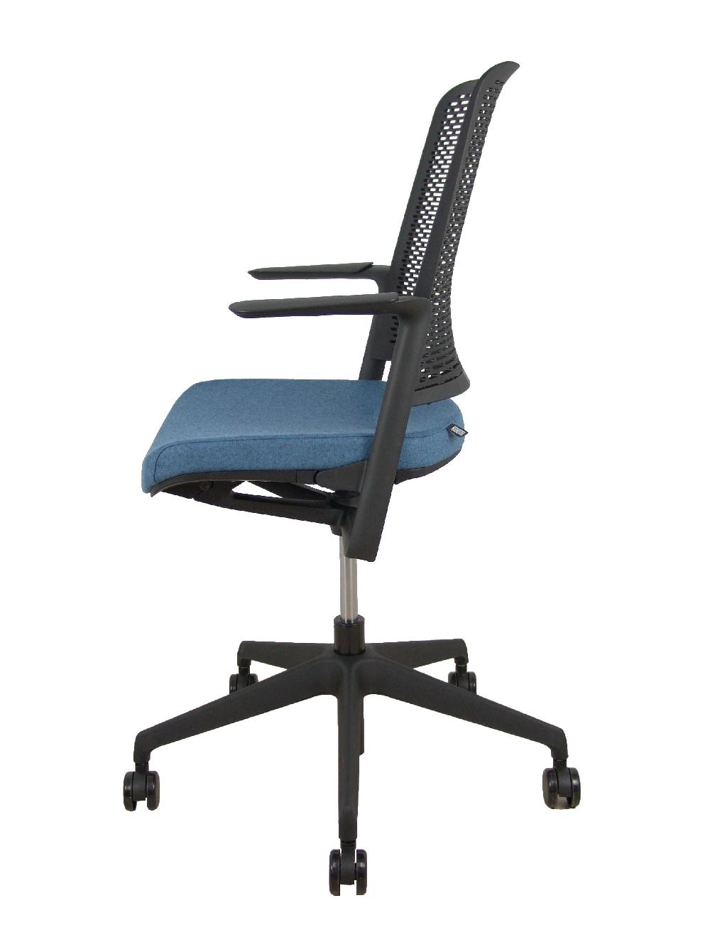 Piqueras Y Crespo Silla WithMe Negra Asiento Blazer Azul Petróleo