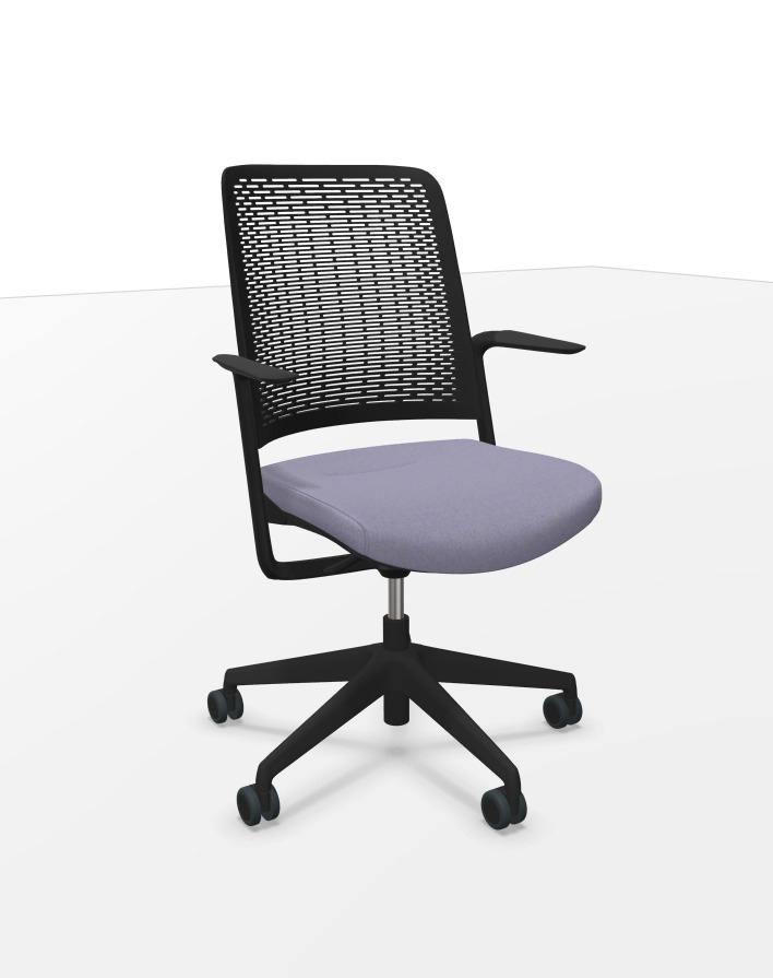 piqueras y crespo Silla WithMe negra asiento era gris claro