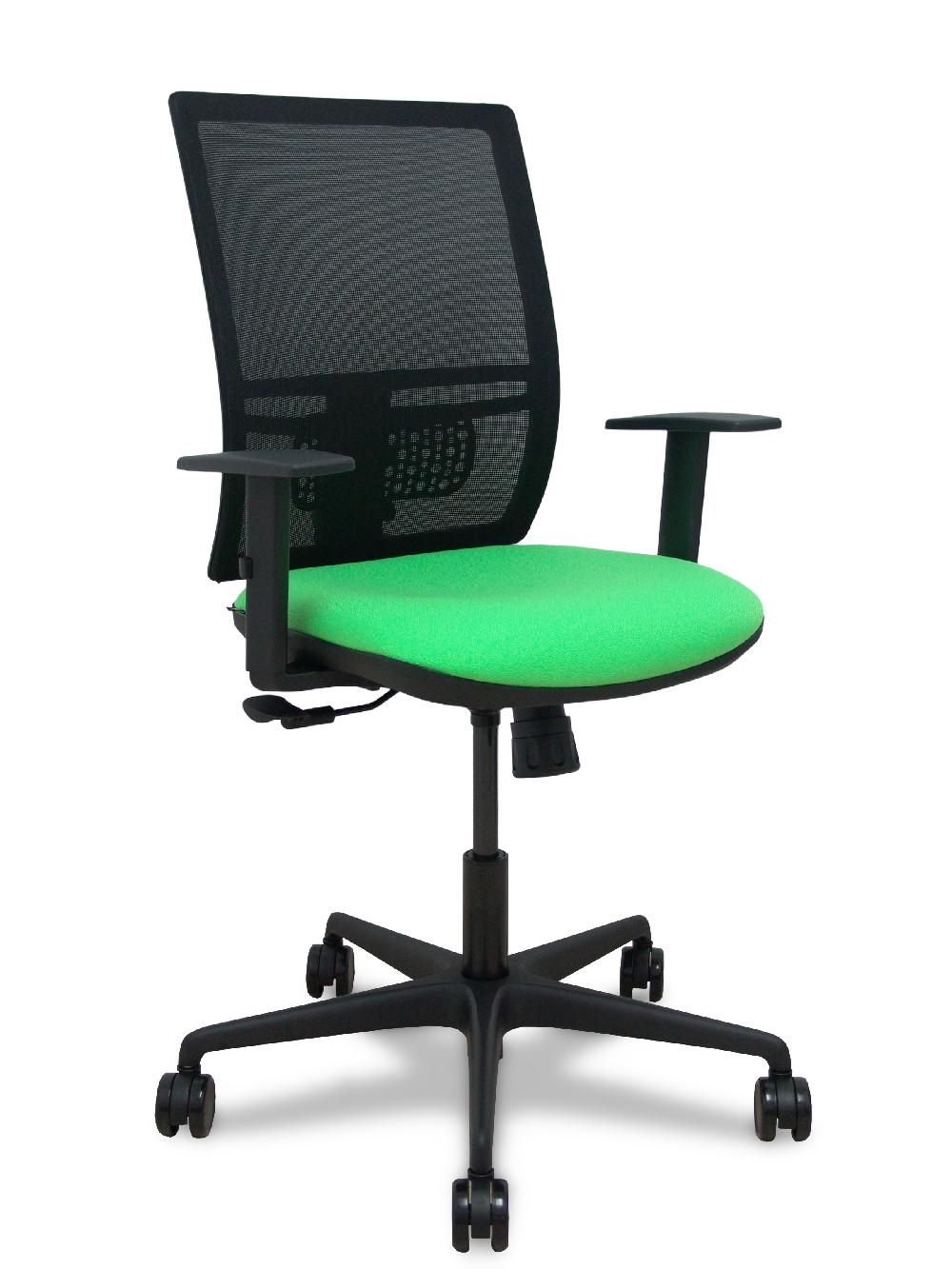 piqueras y crespo Silla Yunquera sincro malla negra bali pistacho brazo regulable