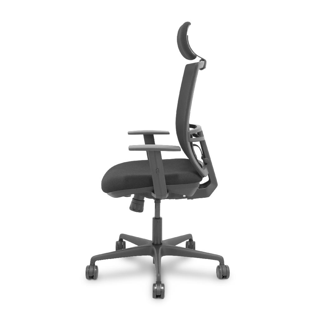 Piqueras Y Crespo Silla Yunquera Traslack Malla Negra Bali Negro Brazos 1D Y Cabecero Regulable