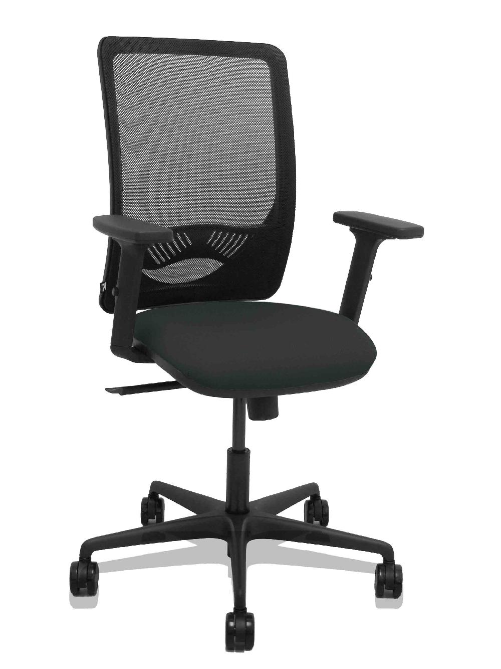 piqueras y crespo Silla Zulema sincro malla negra asiento bali negro brazos 2D ruedas 65