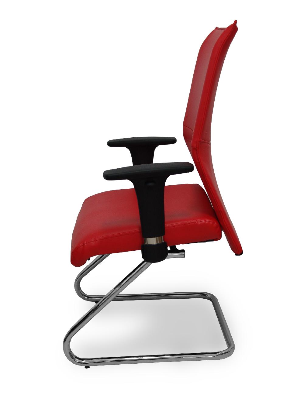 Piqueras Y Crespo Sillón Albacete Confidente Patín Similpiel Rojo Brazos Regulables