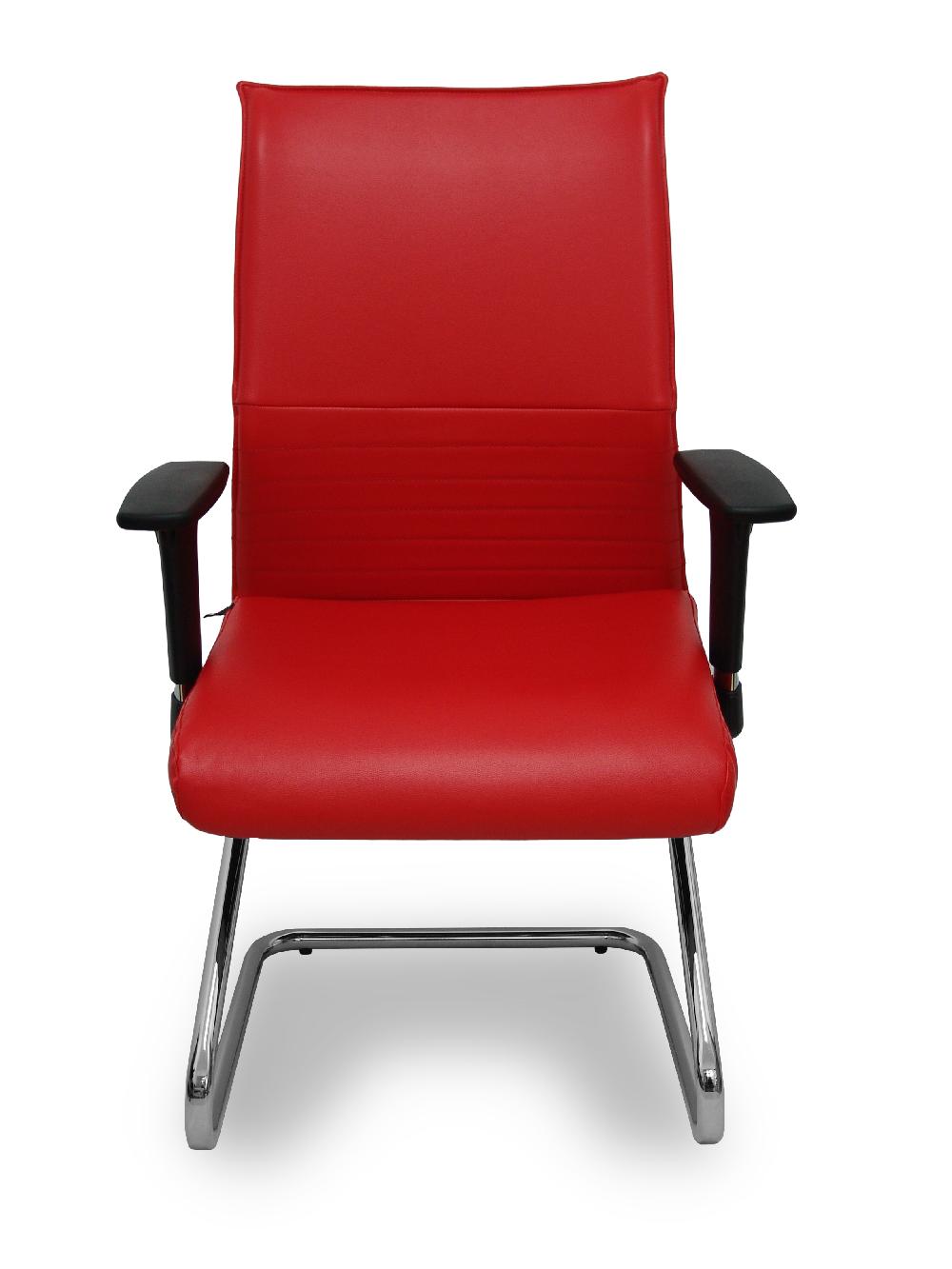 piqueras y crespo Sillón Albacete confidente patín similpiel rojo brazos regulables