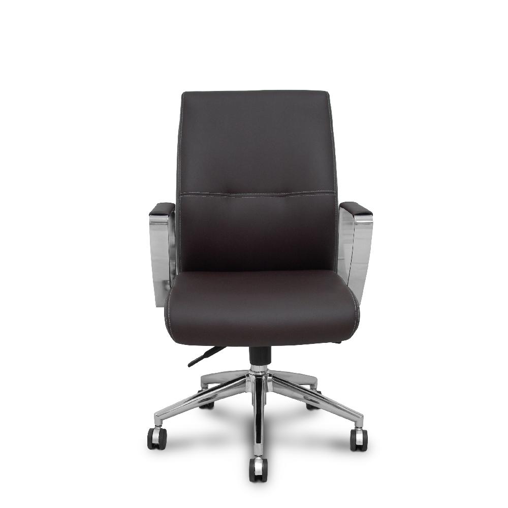 piqueras y crespo Sillón confidente Ergo540CS sincro similpiel marron oscuro base cromo ruedas cromadas