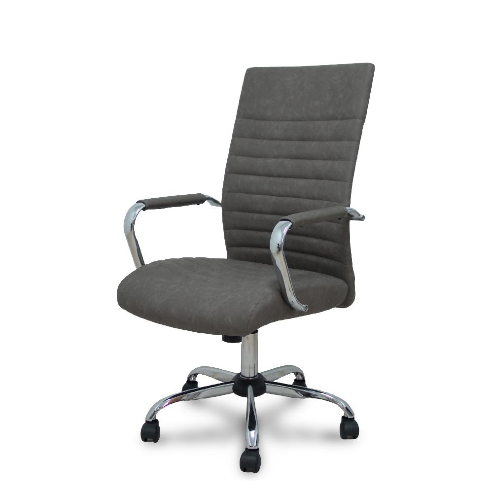 Piqueras Y Crespo Sillón Opti527CR Cromada Basculante Similpiel Gris Base Cromada