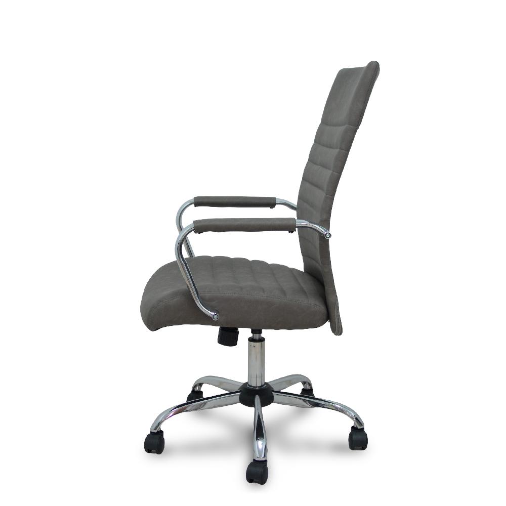 Piqueras Y Crespo Sillón Opti527CR Cromada Basculante Similpiel Gris Base Cromada