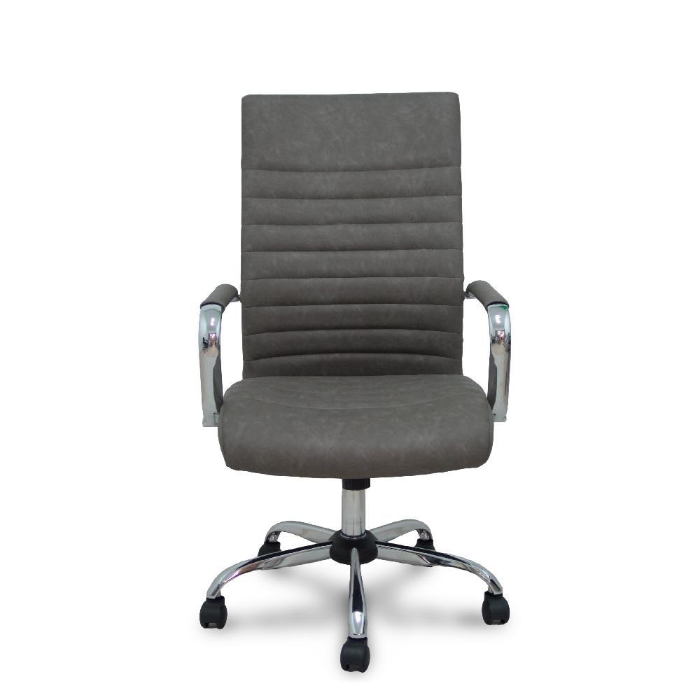 piqueras y crespo Sillón Opti527CR cromada basculante similpiel gris base cromada