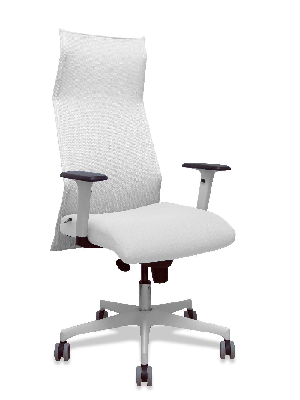 piqueras y crespo Sillón Sahuco blanco bali blanco brazos blancos base blanca ruedas parqué 65mm