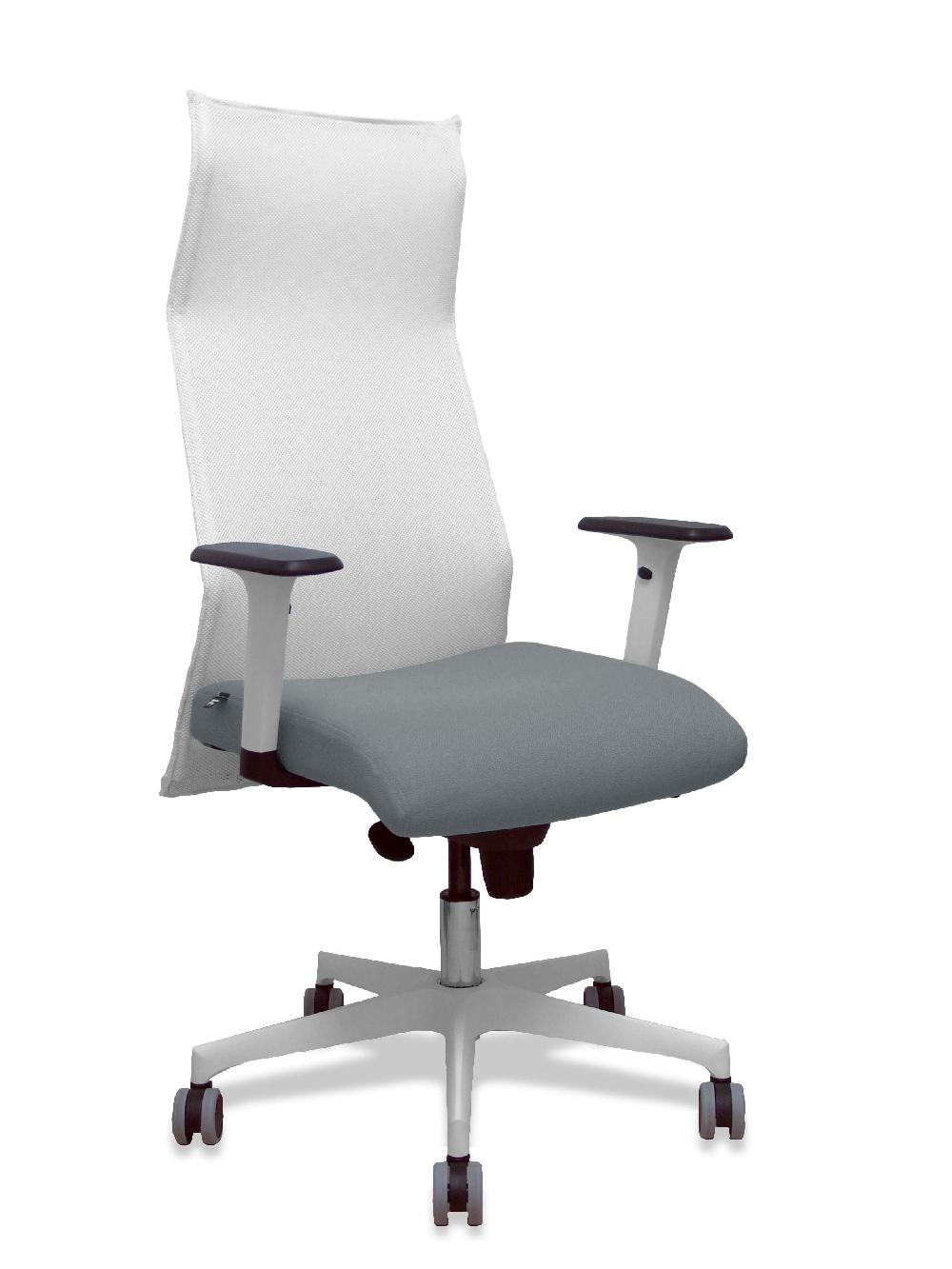 piqueras y crespo Sillón Sahuco blanco bali gris brazos blancos base blanca ruedas parqué 65mm