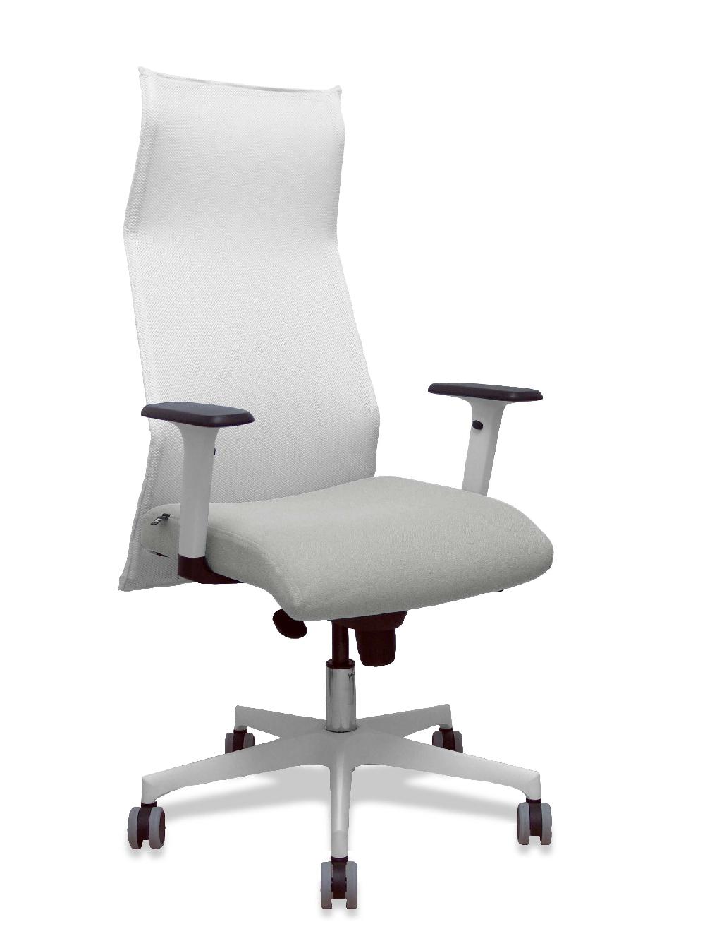 piqueras y crespo Sillón Sahuco blanco bali gris claro brazos blancos base blanca ruedas parqué 65mm