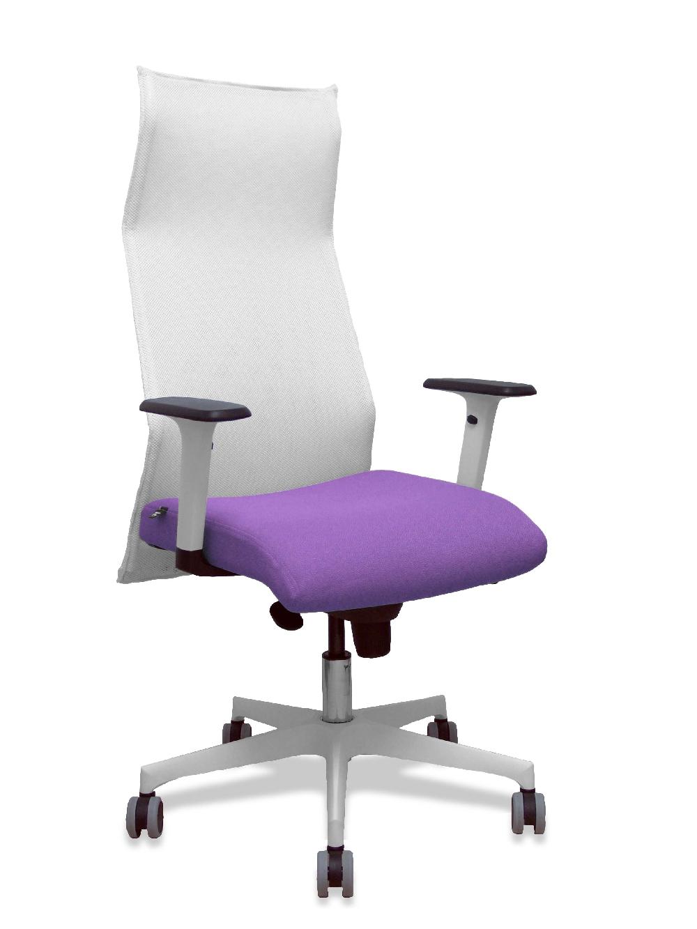 piqueras y crespo Sillón Sahuco blanco bali lila brazos blancos base blanca ruedas parqué 65mm