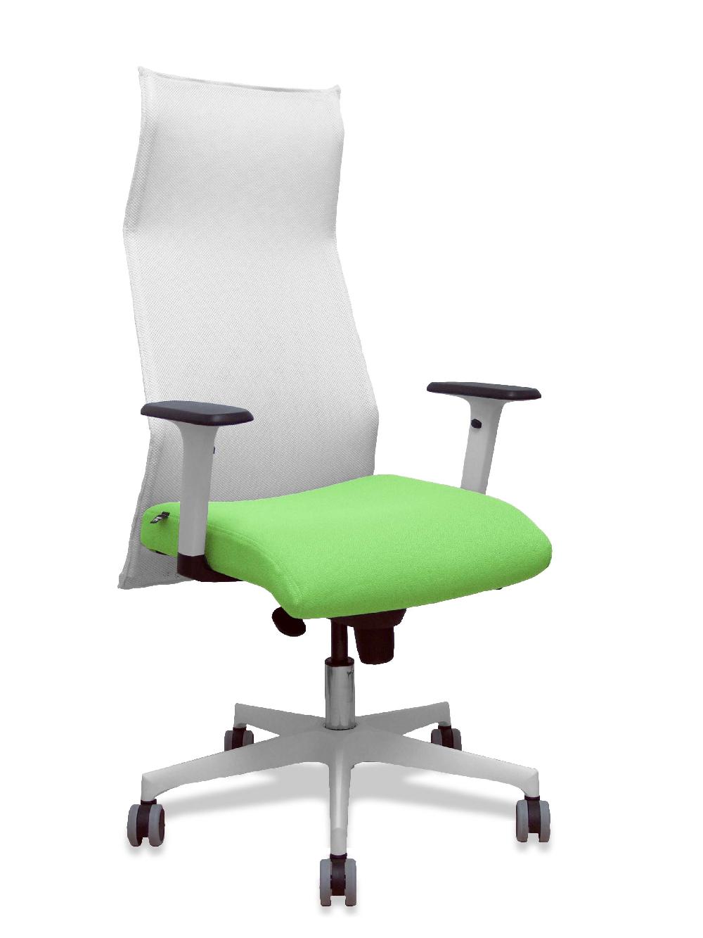 Piqueras Y Crespo Sillón Sahuco Blanco Bali Pistacho Brazos Blancos Base Blanca Ruedas Parqué 65mm