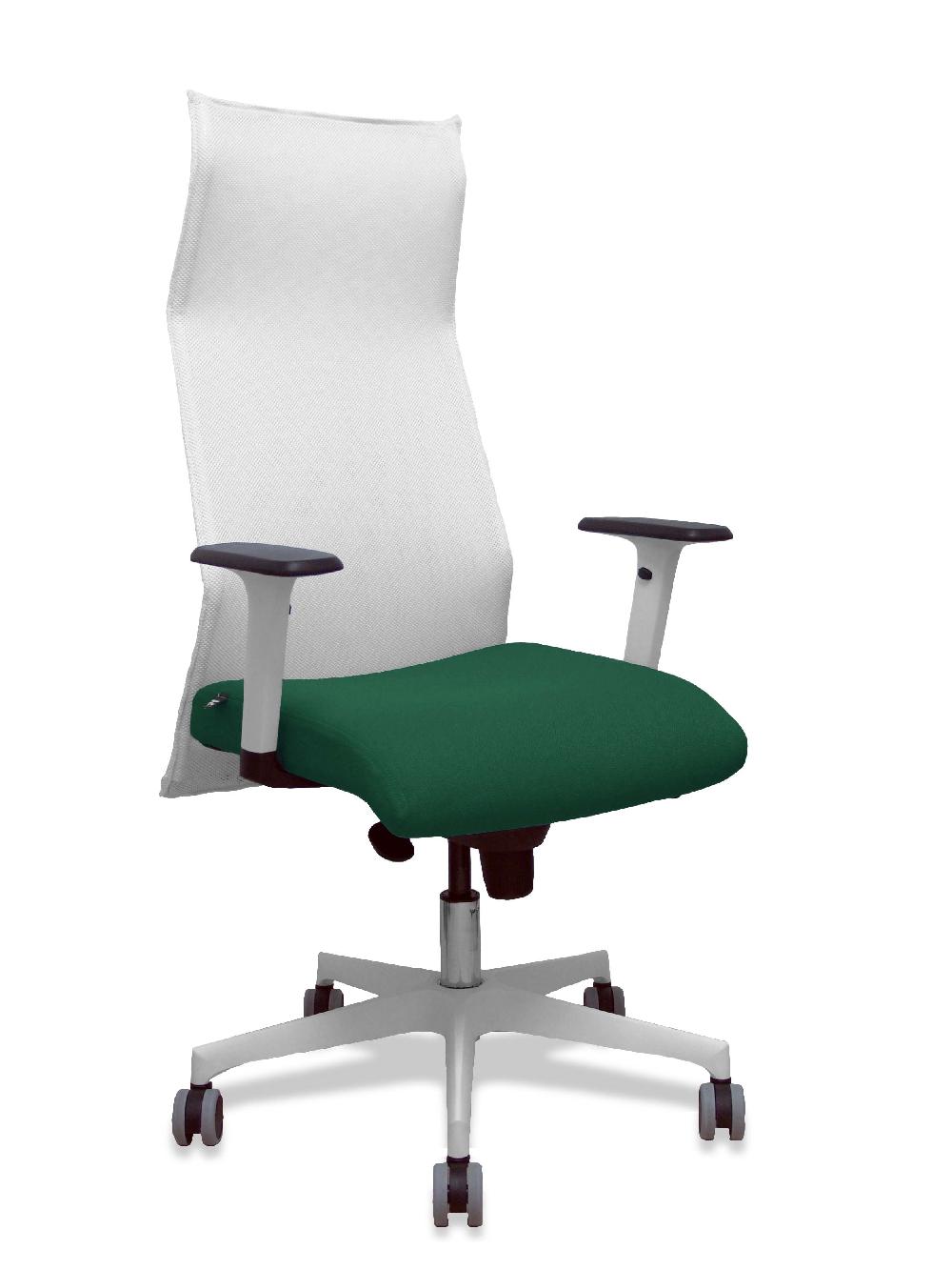 piqueras y crespo Sillón Sahuco blanco bali verde botella brazos blancos base blanca ruedas parqué 65mm