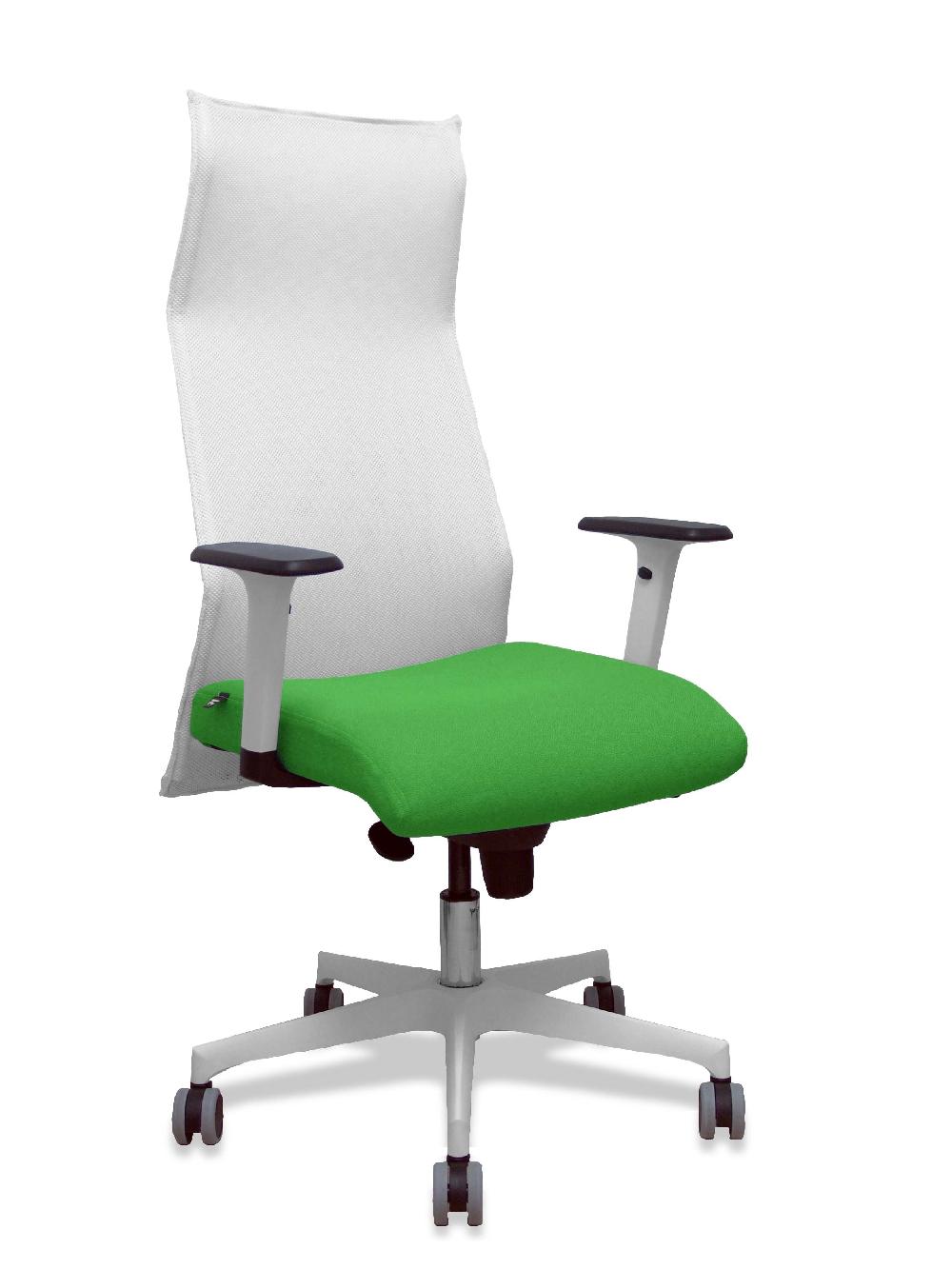 piqueras y crespo Sillón Sahuco blanco bali verde brazos blancos base blanca ruedas parqué 65mm