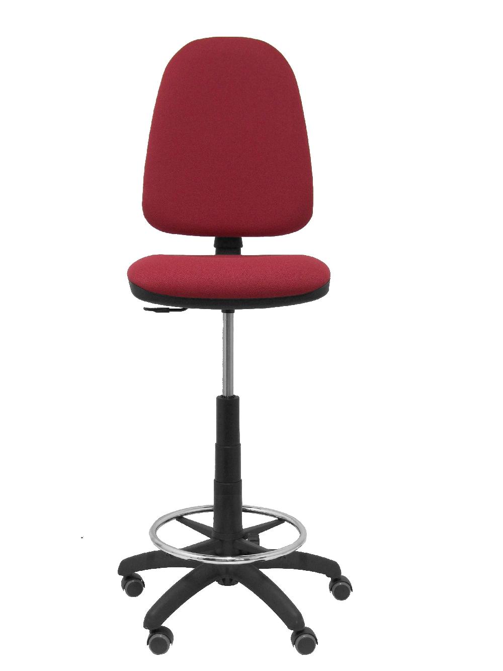 Piqueras Y Crespo Taburete Ayna Bali Granate Ruedas De Parqué