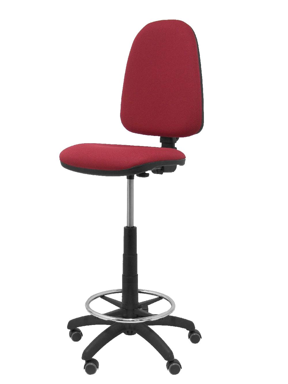 Piqueras Y Crespo Taburete Ayna Bali Granate Ruedas De Parqué