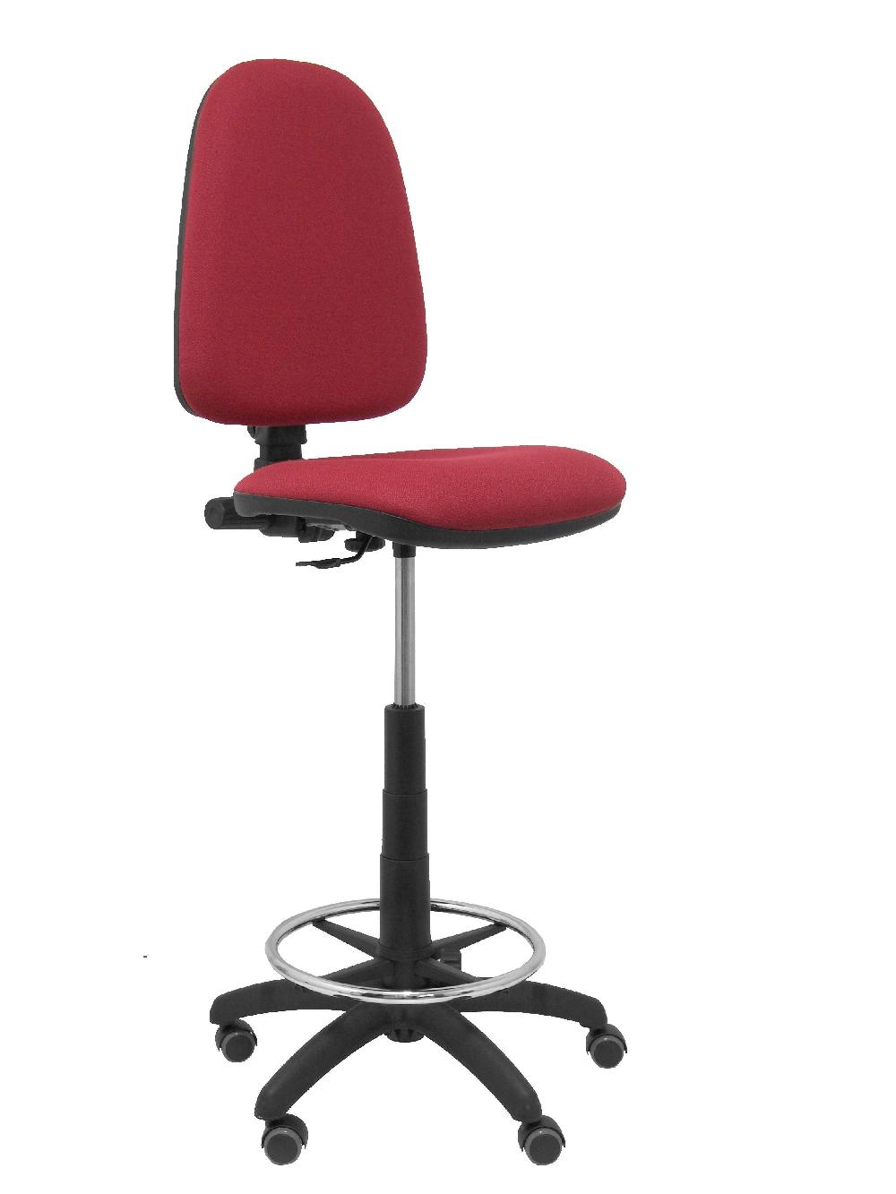 piqueras y crespo Taburete Ayna bali granate ruedas de parqué