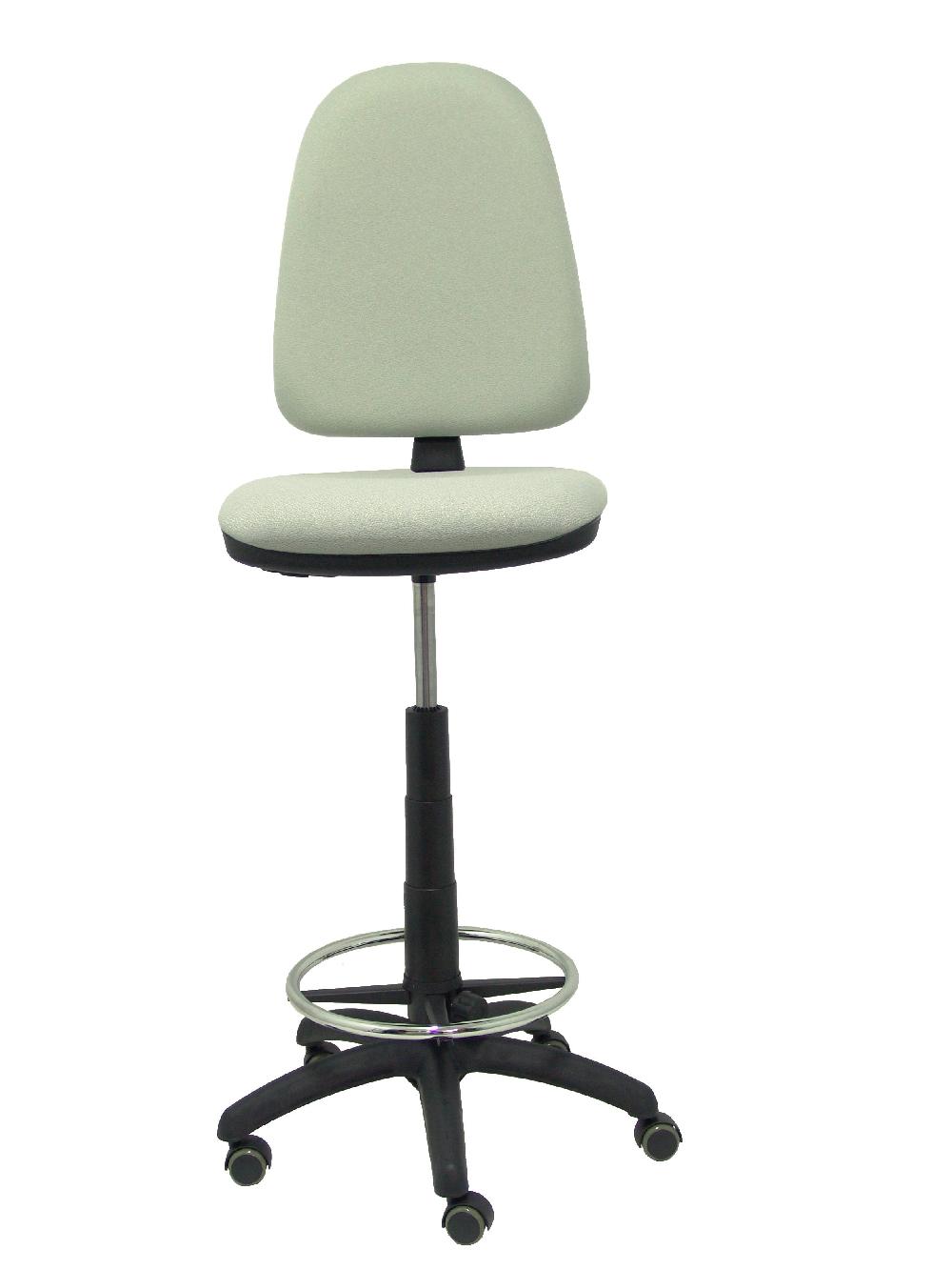 Piqueras Y Crespo Taburete Ayna Bali Gris Claro Ruedas De Parqué