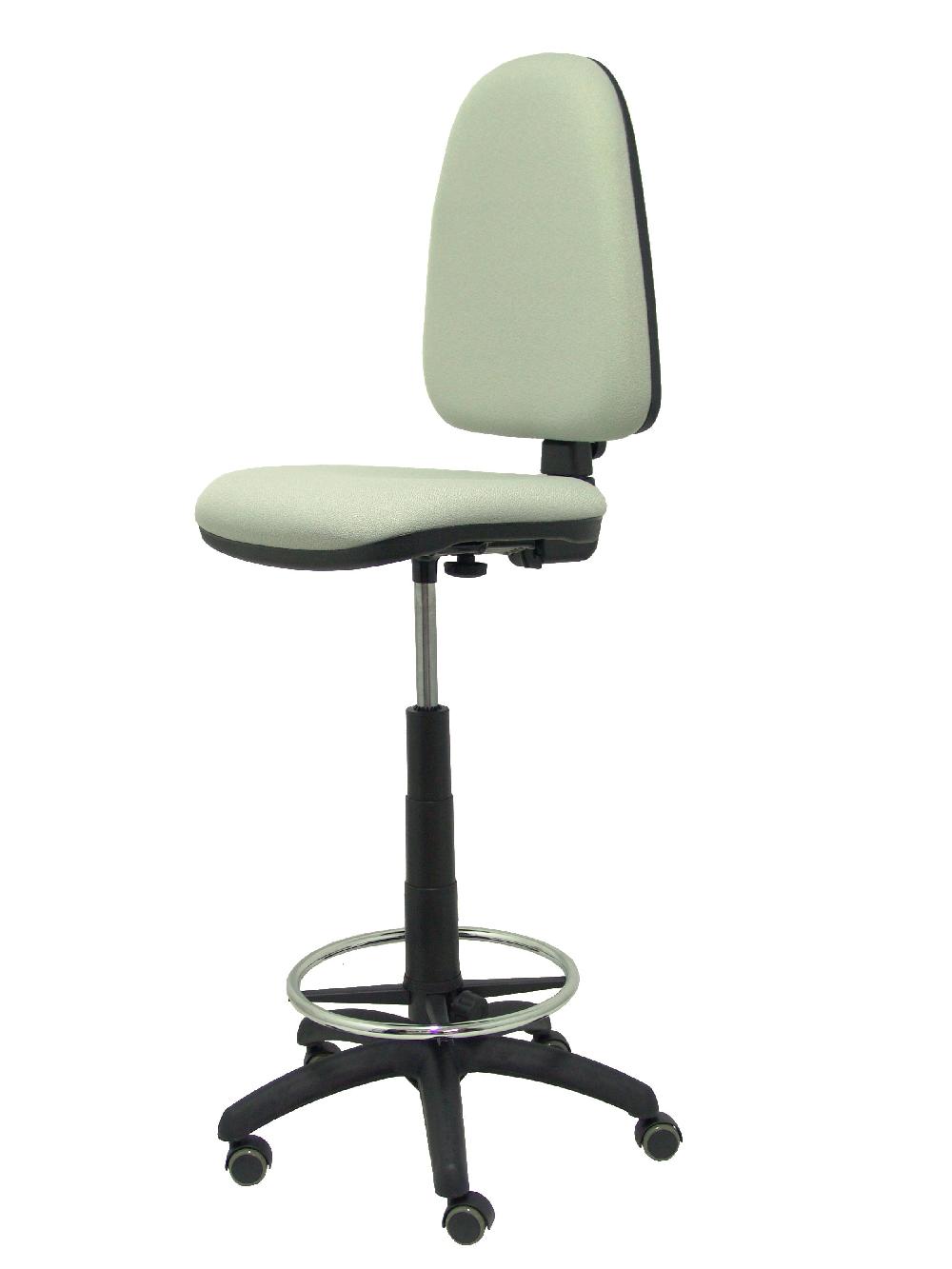 Piqueras Y Crespo Taburete Ayna Bali Gris Claro Ruedas De Parqué