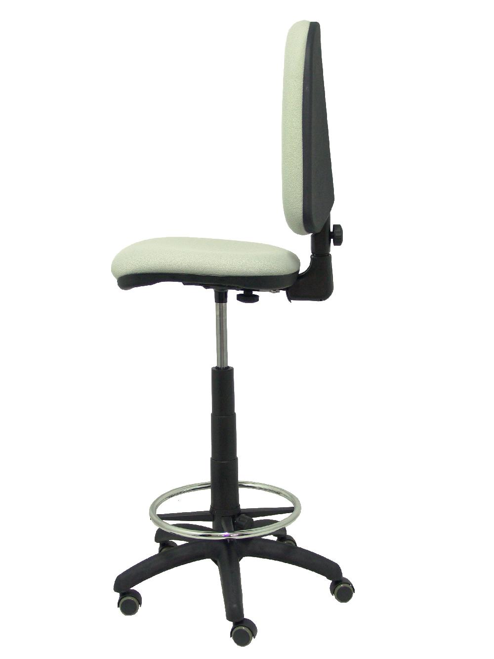 Piqueras Y Crespo Taburete Ayna Bali Gris Claro Ruedas De Parqué