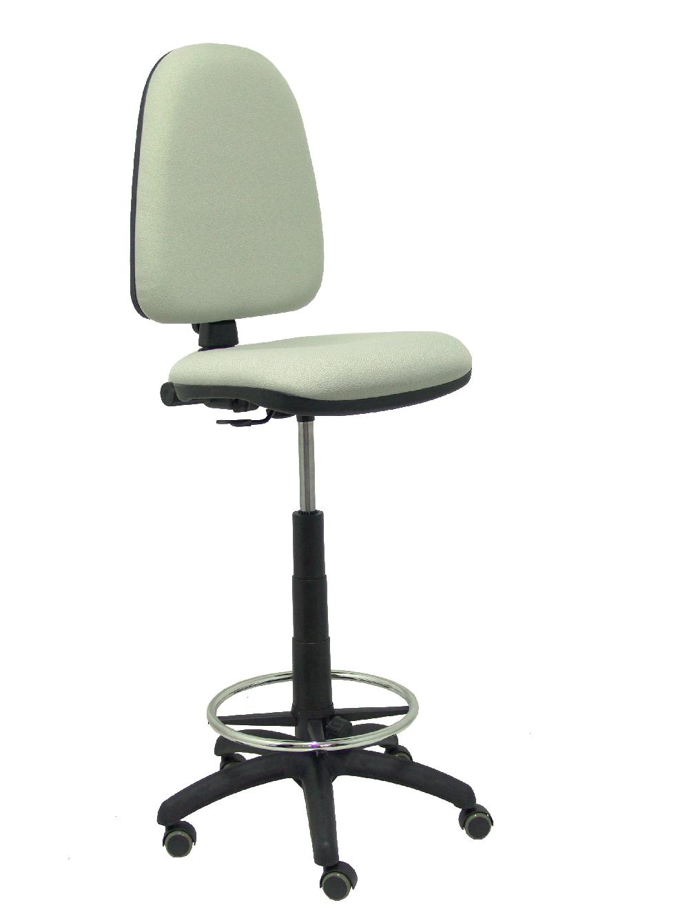 piqueras y crespo Taburete Ayna bali gris claro ruedas de parqué