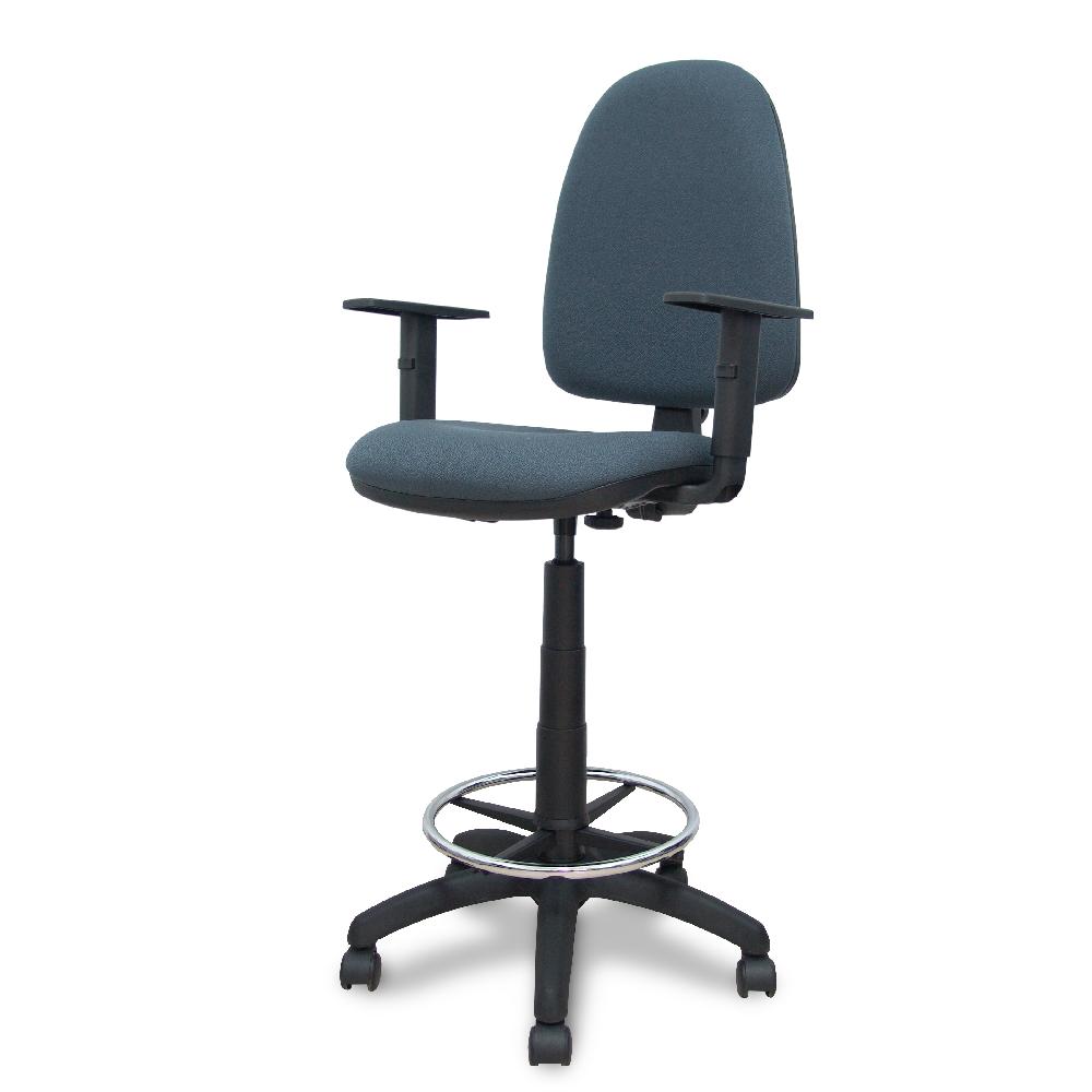 Piqueras Y Crespo Taburete Aýna Bali Gris Oscuro Brazos Regulables