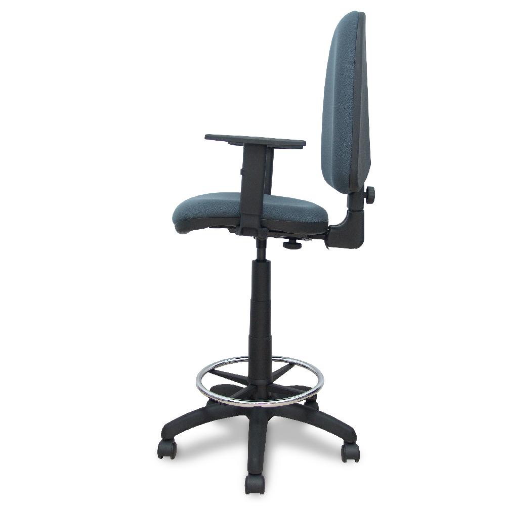 Piqueras Y Crespo Taburete Aýna Bali Gris Oscuro Brazos Regulables