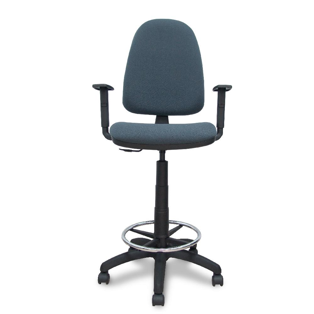 Piqueras Y Crespo Taburete Aýna Bali Gris Oscuro Brazos Regulables