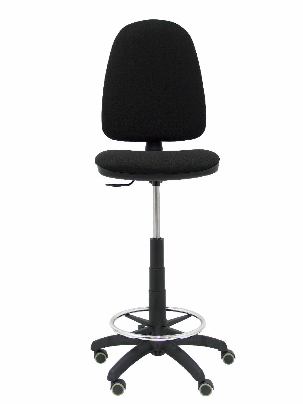 Piqueras Y Crespo Taburete Ayna Bali Negro Ruedas De Parqué